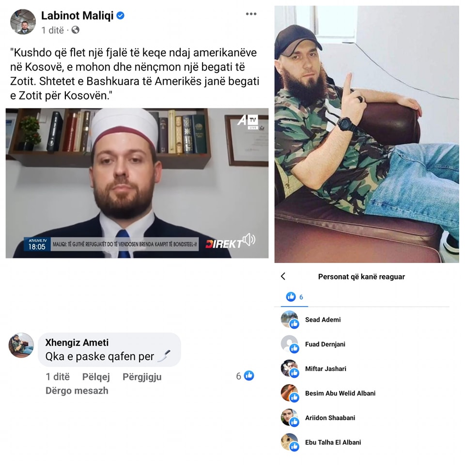 You are currently viewing Kërcënohet me prerje koke imami Labinot Maliqi